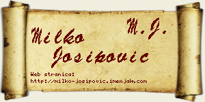 Milko Josipović vizit kartica